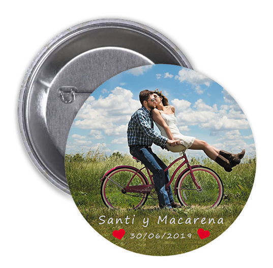 chapas personalizadas de 75mm para boda, chapas personaliza…