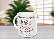 TAZA BODA GATOS