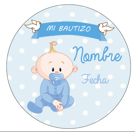 CHAPA PERSONALIZADA BAUTIZO BEBÉ CON FOTO